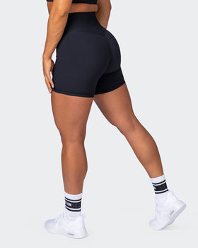 Zero Rise Rib Midway Shorts - Black-Shorts-XXS-112266BLK-XXS-MNAPPRL19530-1-Muscle Nation