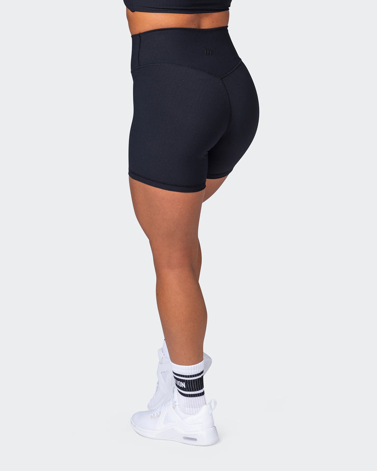 Zero Rise Rib Midway Shorts - Black-Shorts-XXS-112266BLK-XXS-MNAPPRL19530-2-Muscle Nation