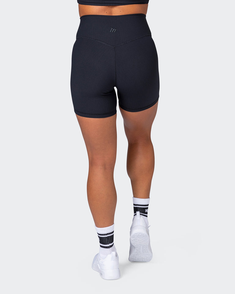 Zero Rise Rib Midway Shorts - Black-Shorts-XXS-112266BLK-XXS-MNAPPRL19530-6-Muscle Nation
