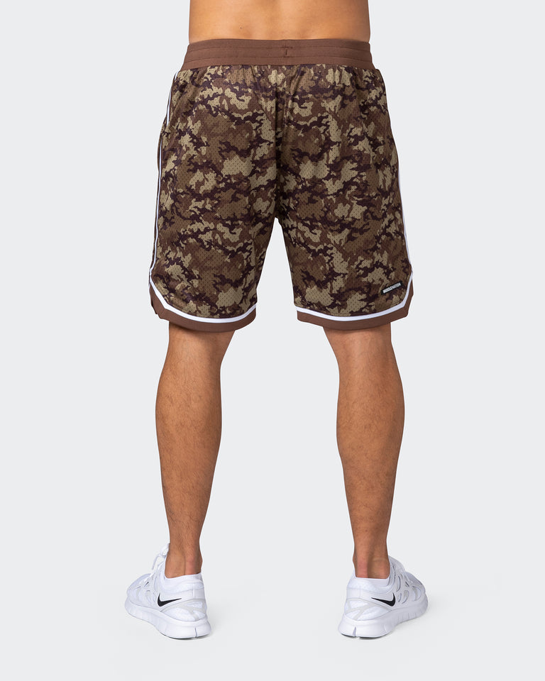 8" Basketball Shorts - Chestnut Camo Print-Shorts-S-112252CHCAMPR-S-MNAPPRL18556-6-Muscle Nation