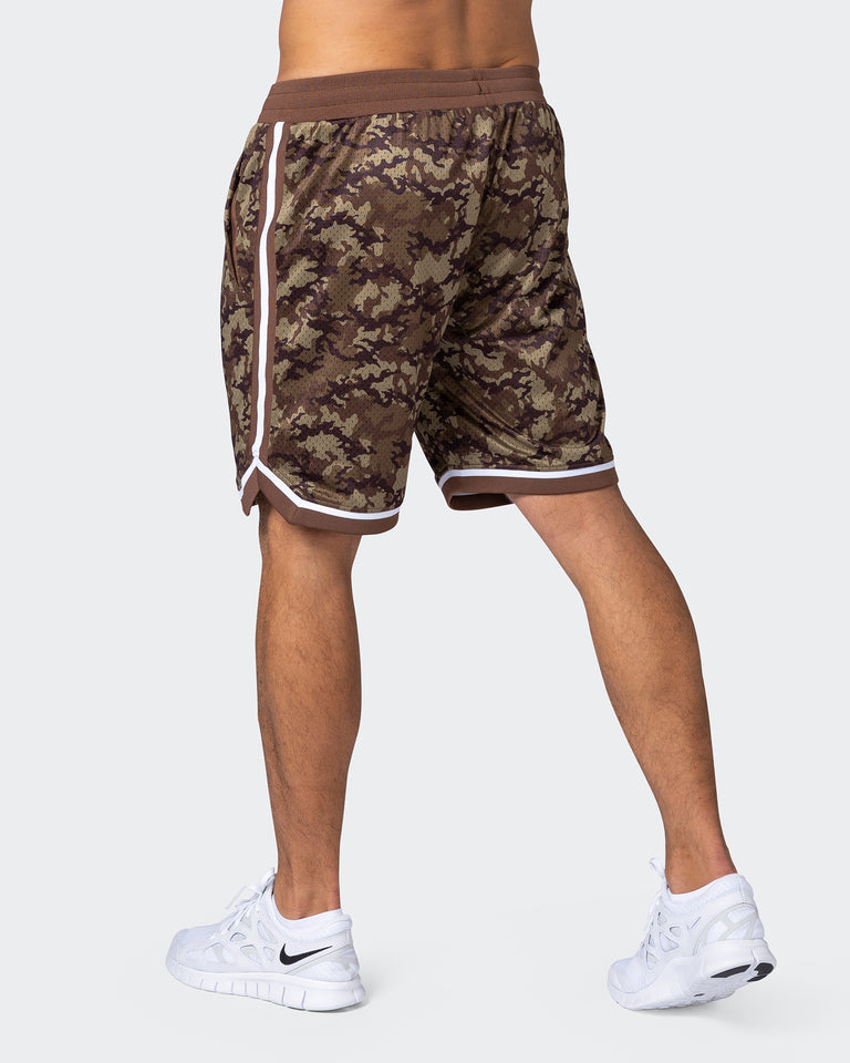 8" Basketball Shorts - Chestnut Camo Print-Shorts-S-112252CHCAMPR-S-MNAPPRL18556-5-Muscle Nation