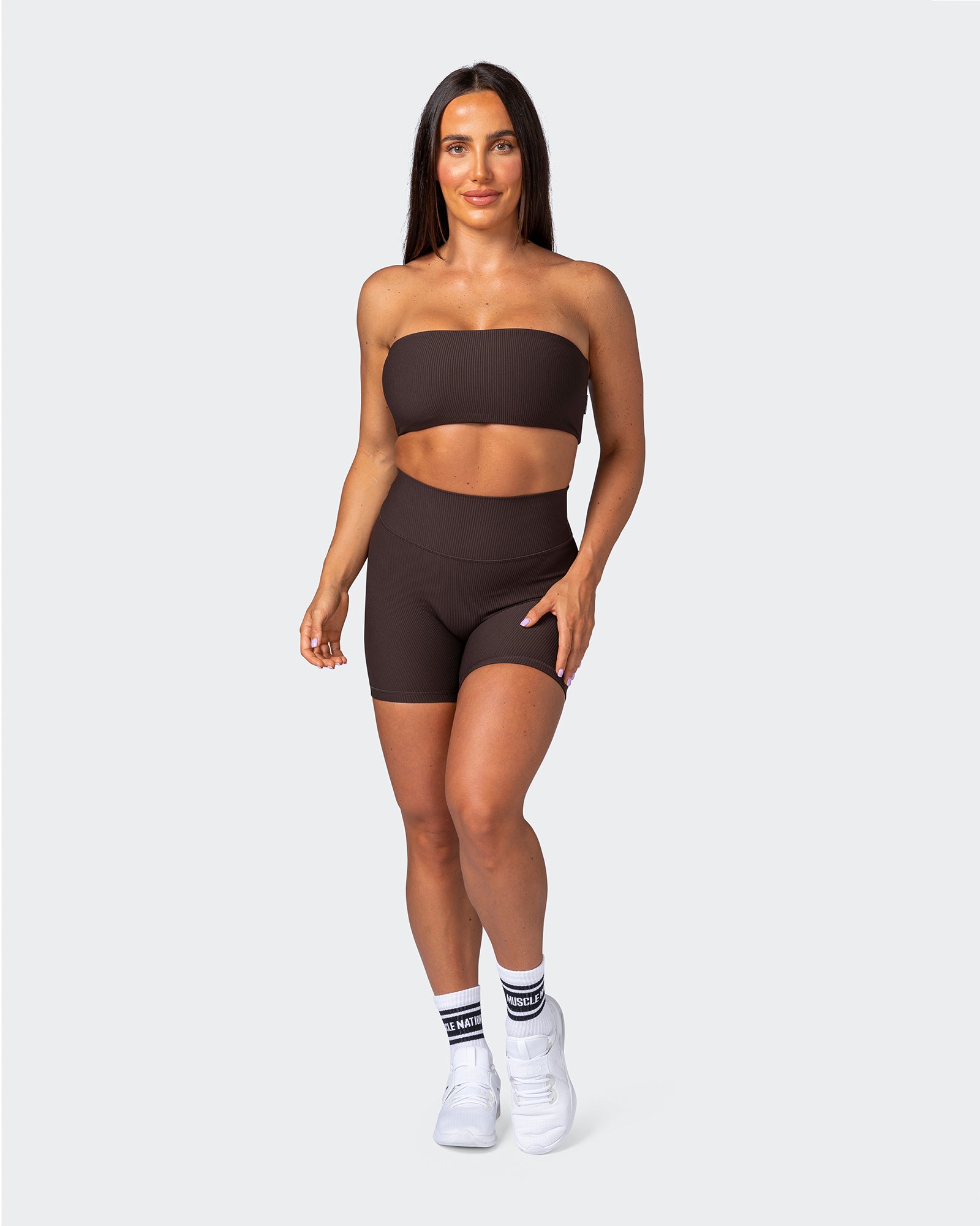 Ribbed Bandeau - Cocoa-Sports Bras-XS-112263COCOA-XS-MNAPPRL19413-7-Muscle Nation