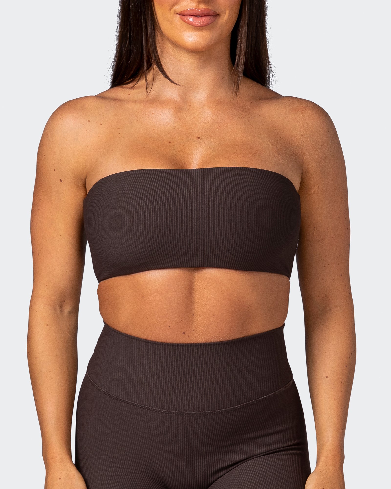 Ribbed Bandeau - Cocoa-Sports Bras-XS-112263COCOA-XS-MNAPPRL19413-2-Muscle Nation