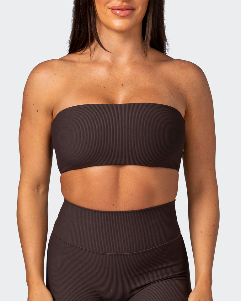 Ribbed Bandeau - Cocoa-Sports Bras-XS-112263COCOA-XS-MNAPPRL19413-2-Muscle Nation