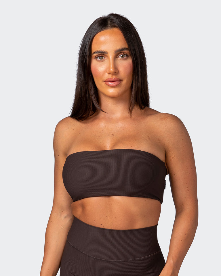 Ribbed Bandeau - Cocoa-Sports Bras-XS-112263COCOA-XS-MNAPPRL19413-1-Muscle Nation