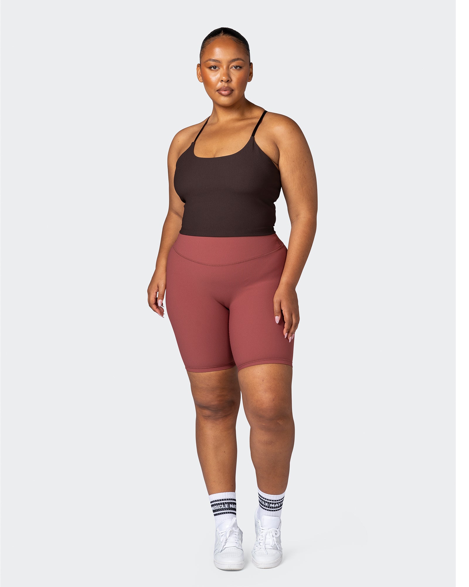 Summertime Rib Cropped Tank - Cocoa-Singlets & Tanks-XXS-112265COCOA-XXS-MNAPPRL19494-8-Muscle Nation
