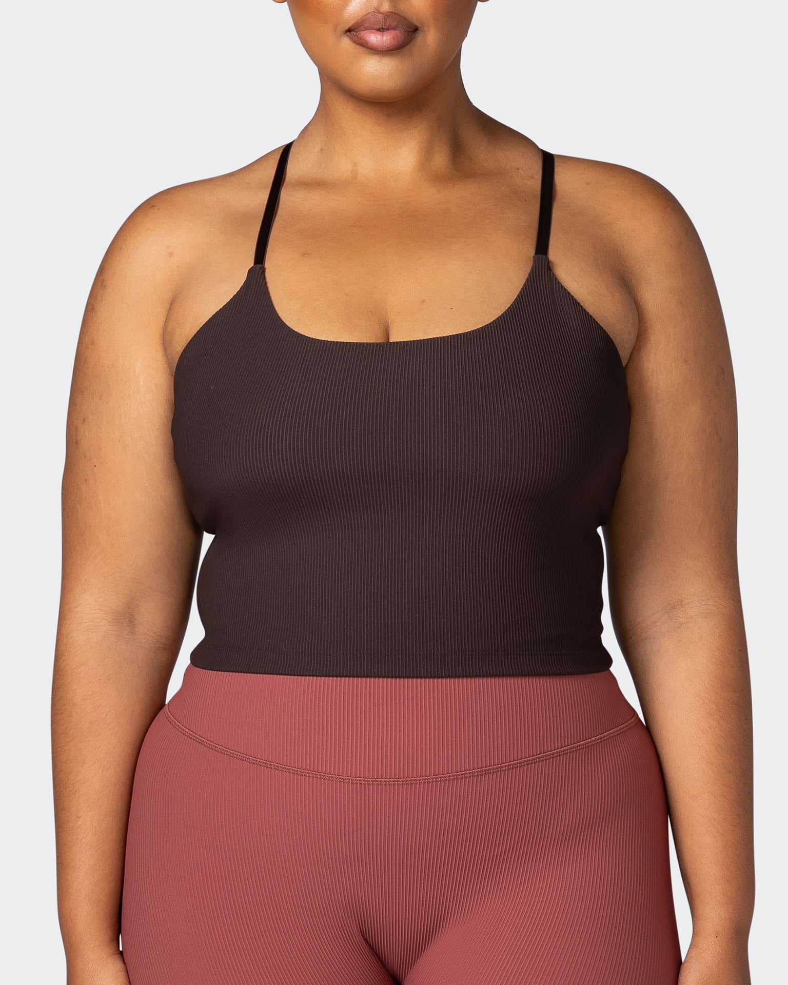 Summertime Rib Cropped Tank - Cocoa-Singlets & Tanks-XXS-112265COCOA-XXS-MNAPPRL19494-3-Muscle Nation