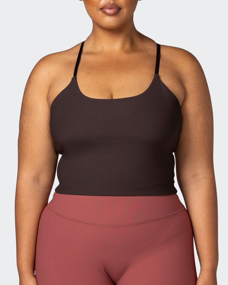 Summertime Rib Cropped Tank - Cocoa-Singlets & Tanks-XXS-112265COCOA-XXS-MNAPPRL19494-3-Muscle Nation