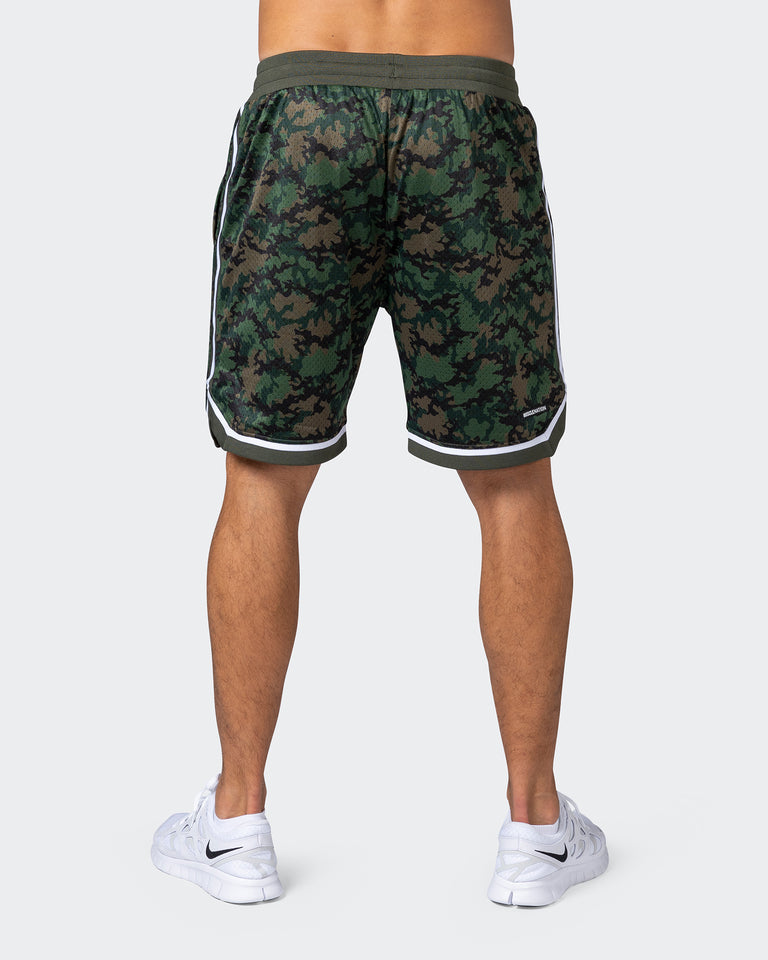 8" Basketball Shorts - Dark Khaki Camo Print-Shorts-S-112252DKCAMPR-S-MNAPPRL18563-6-Muscle Nation