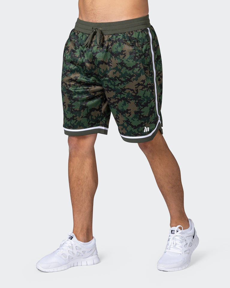 8" Basketball Shorts - Dark Khaki Camo Print-Shorts-S-112252DKCAMPR-S-MNAPPRL18563-2-Muscle Nation