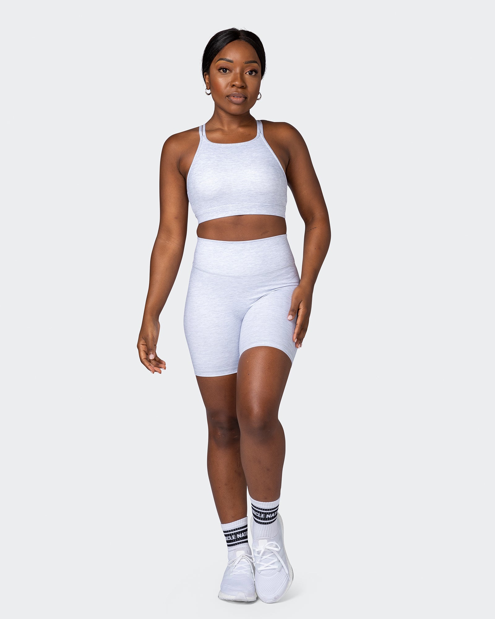 Aim High Bra - White Grey Marl-Sports Bras-XS-112217WHTGMRL-XS-MNAPPRL18995-7-Muscle Nation