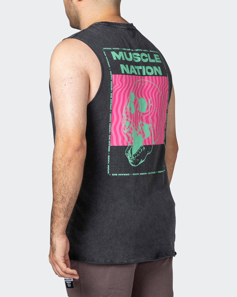 Skull Vintage Tank - Washed Black-Singlets & Tanks-S-112294WSHBLK-S-MNAPPRL18840-5-Muscle Nation