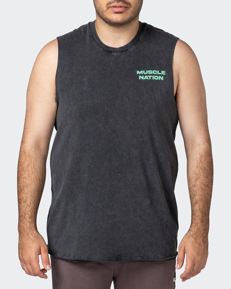 Skull Vintage Tank - Washed Black-Singlets & Tanks-S-112294WSHBLK-S-MNAPPRL18840-2-Muscle Nation