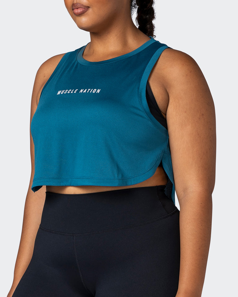 Limitless Cropped Training Tank - Marine-Singlets & Tanks-XXS-112244MARINE-XXS-MNAPPRL19976-3-Muscle Nation
