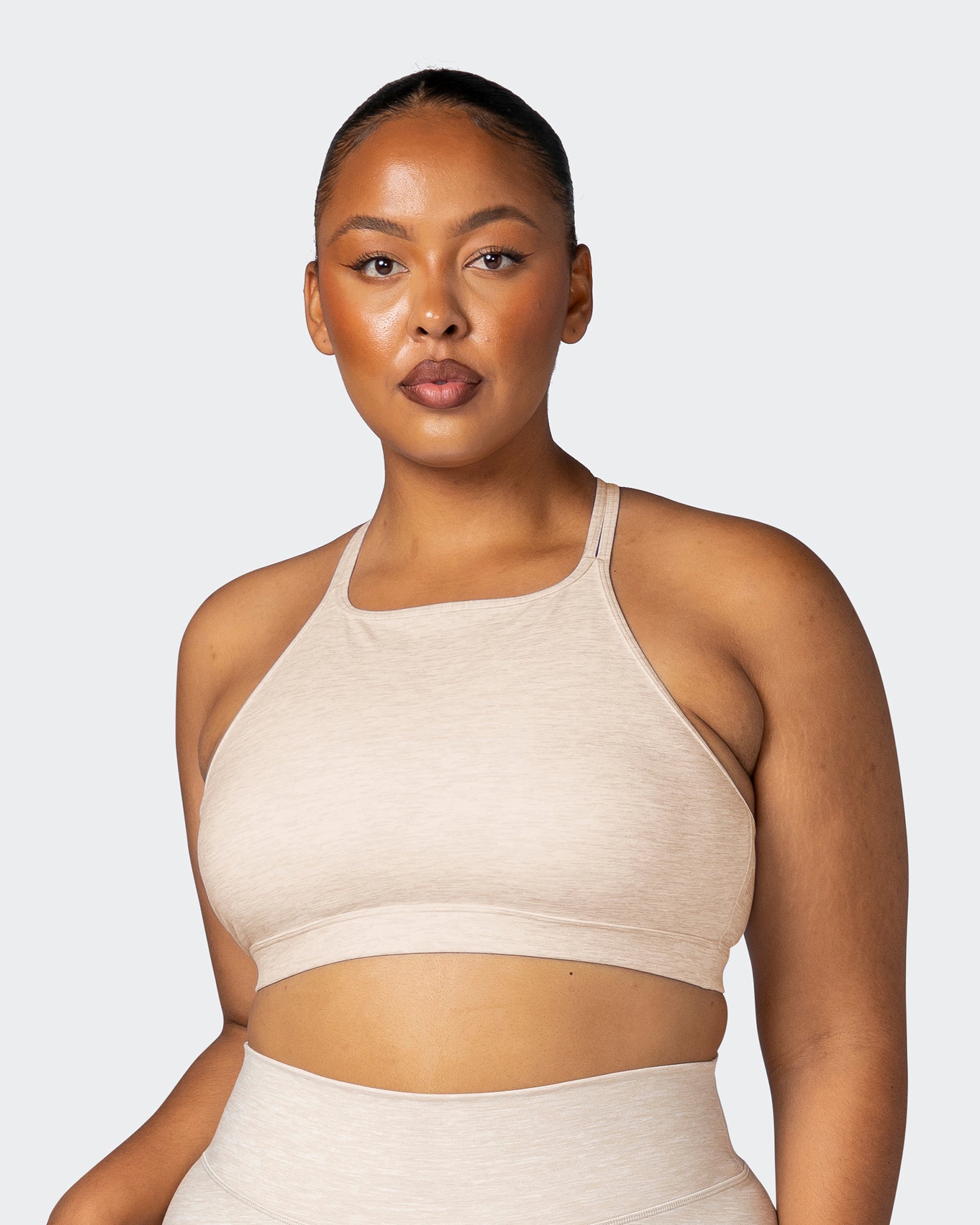 Aim High Bra - Almond Marl-Sports Bras-XS-112217ALMDMAR-XS-MNAPPRL19011-1-Muscle Nation