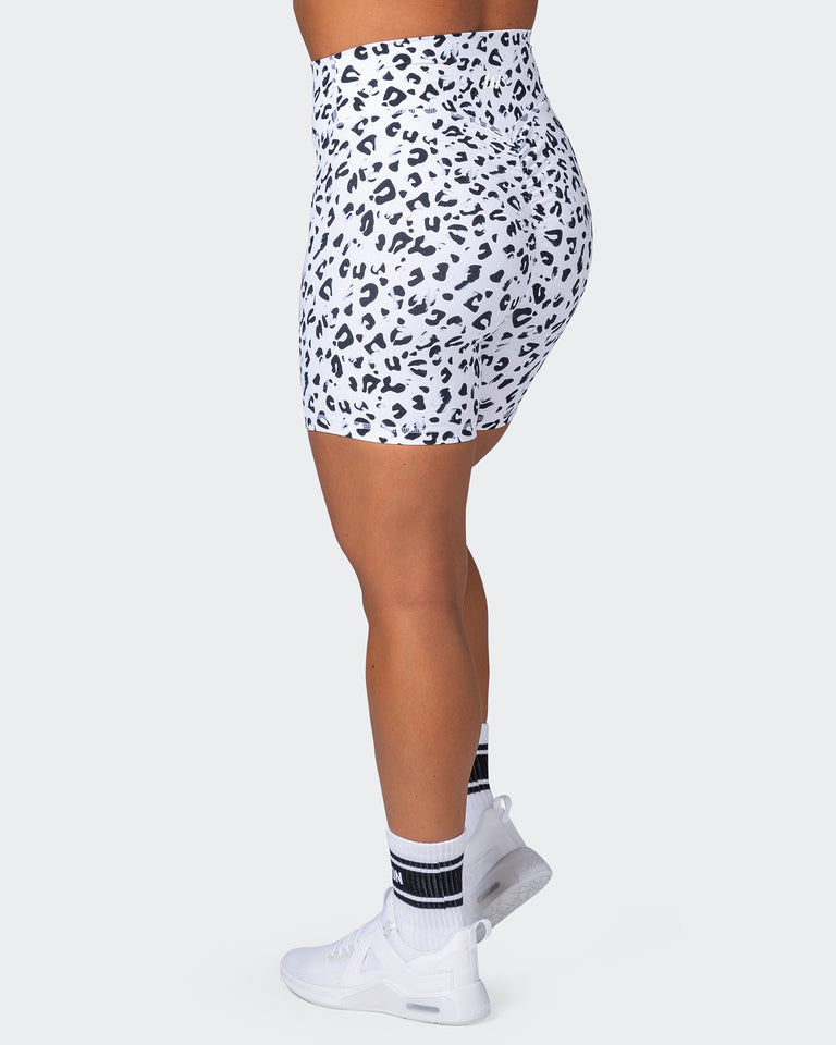 Signature Scrunch Bike Shorts - Snow Leopard-Shorts-XXS-MNAPPRL7537-MNAPPRL7537-3-Muscle Nation