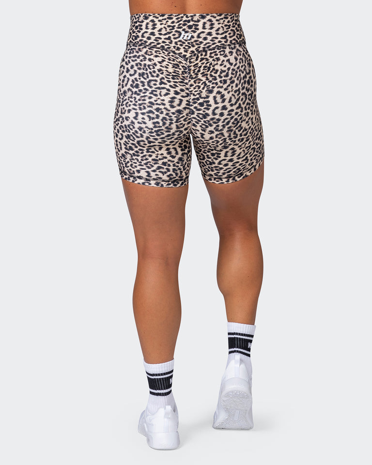 Signature Scrunch Bike Shorts - Yellow Leopard-Shorts-XXS-MNAPPRL7536-MNAPPRL7536-6-Muscle Nation