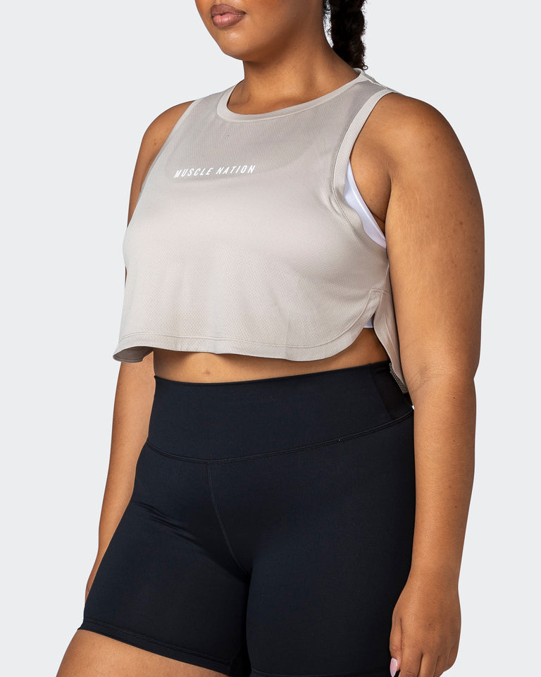 Limitless Cropped Training Tank - Bone-Singlets & Tanks-XXS-112244BNE-XXS-MNAPPRL19985-3-Muscle Nation
