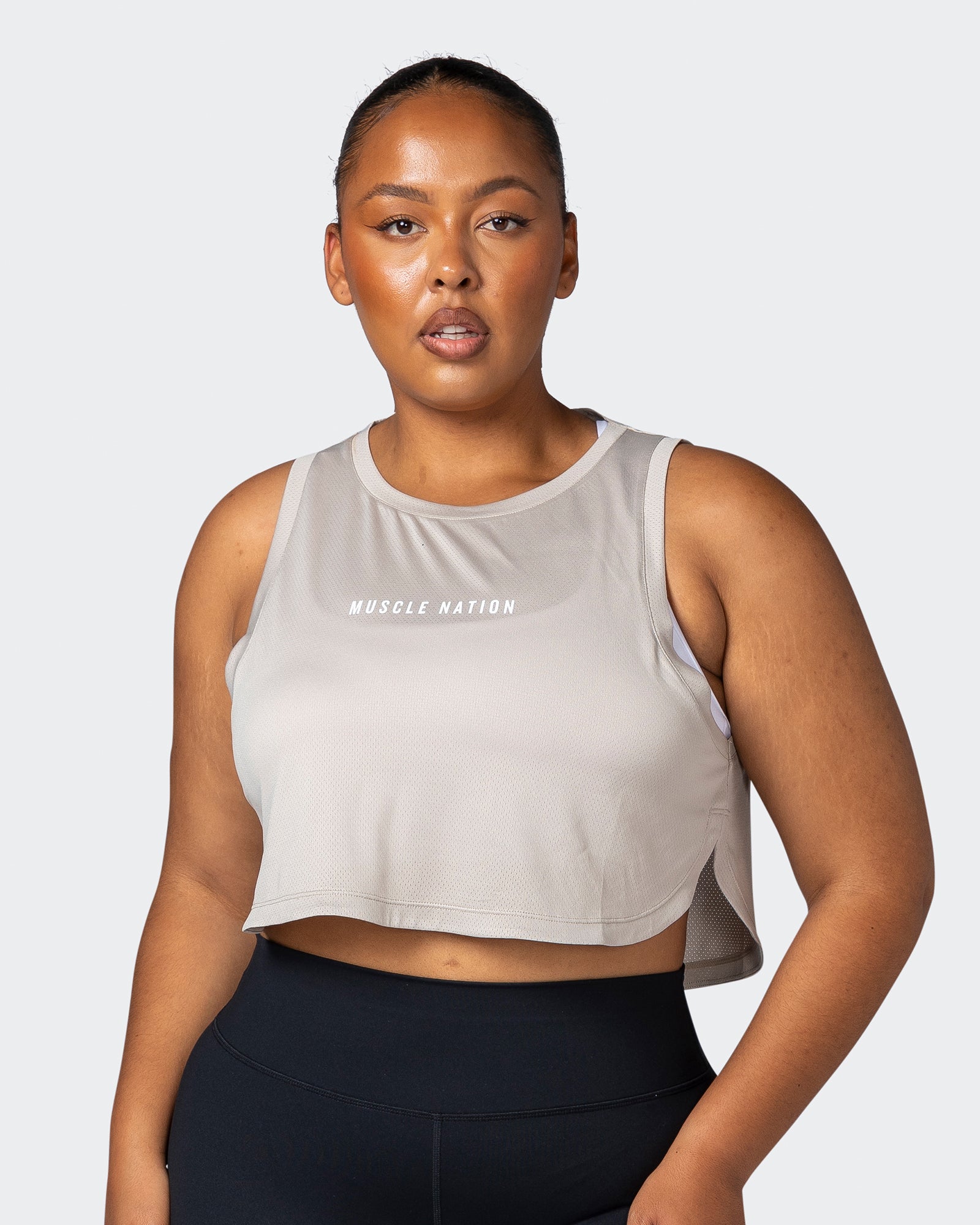 Limitless Cropped Training Tank - Bone-Singlets & Tanks-XXS-112244BNE-XXS-MNAPPRL19985-1-Muscle Nation