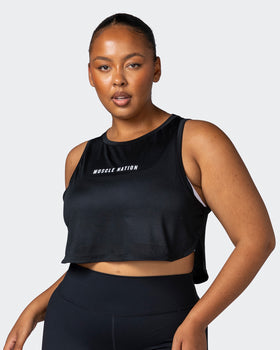 Limitless Cropped Training Tank - Black-Singlets & Tanks-XXS-112244BLK-XXS-MNAPPRL19949-1-Muscle Nation