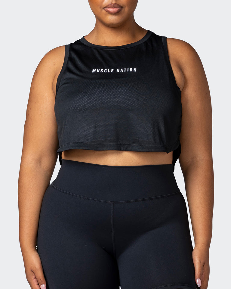Limitless Cropped Training Tank - Black-Singlets & Tanks-XXS-112244BLK-XXS-MNAPPRL19949-2-Muscle Nation