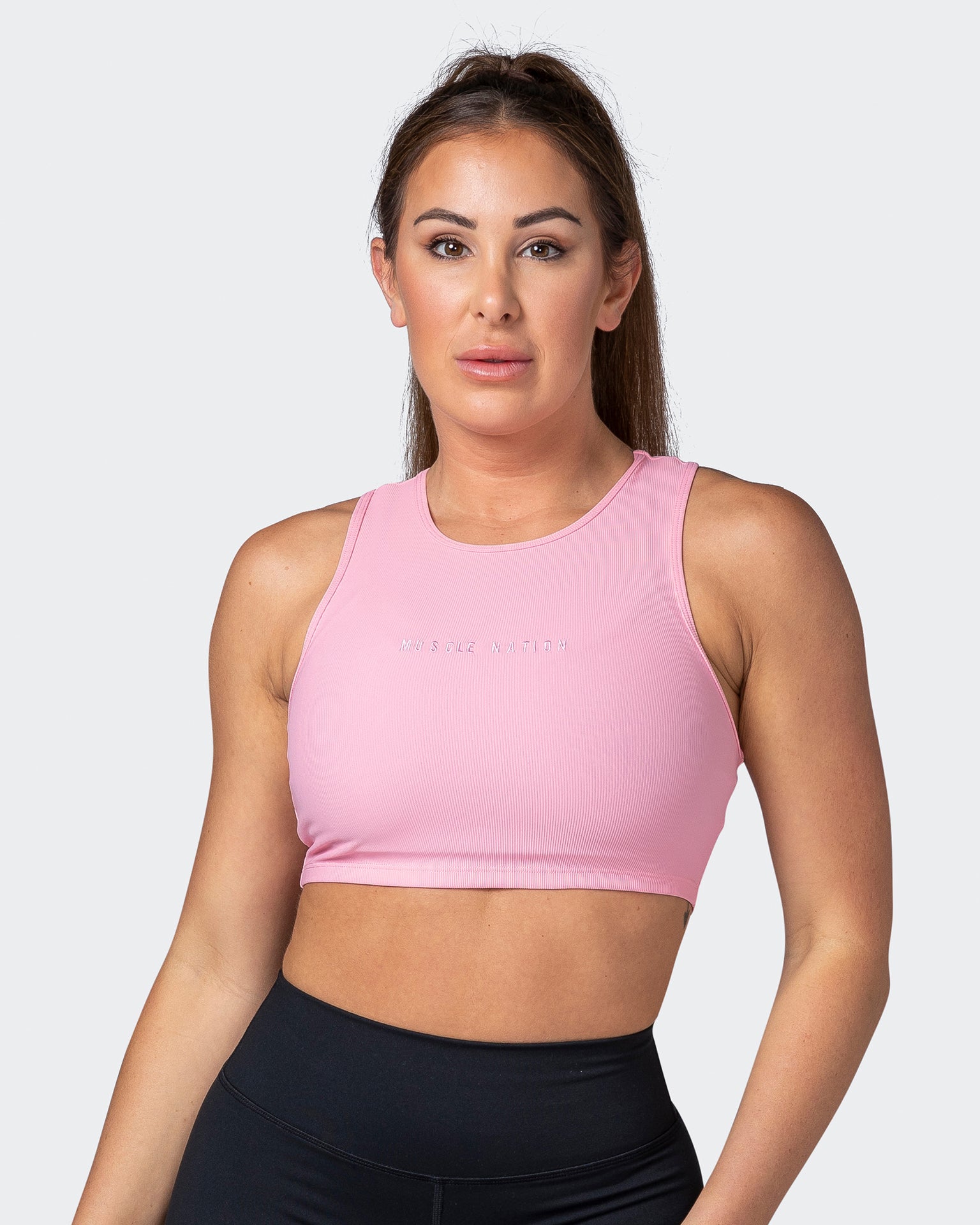 Off Duty Rib Cropped Tank - Strawberry Pink-Singlets & Tanks-XXS-112230STWBRPIK-XXS-MNAPPRL19351-1-Muscle Nation