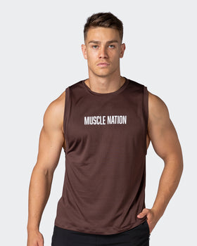 Burly Training Tank - Coffee-Singlets & Tanks-S-112257COFFEE-S-MNAPPRL18648-1-Muscle Nation