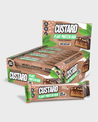 CUSTARD Plant Protein Bar (Vegan) - Choc Hazelnut - Box of 12-Protein Bars-MNSUPPS0199-19359054000077-1-Muscle Nation