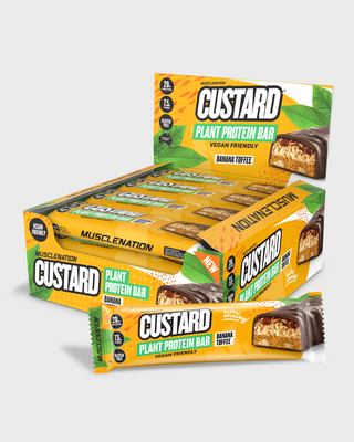 CUSTARD Plant Protein Bar (Vegan, GF) - Banana Toffee - Box of 12-Protein Bars-MNSUPPS0198-19359054000084-1-Muscle Nation