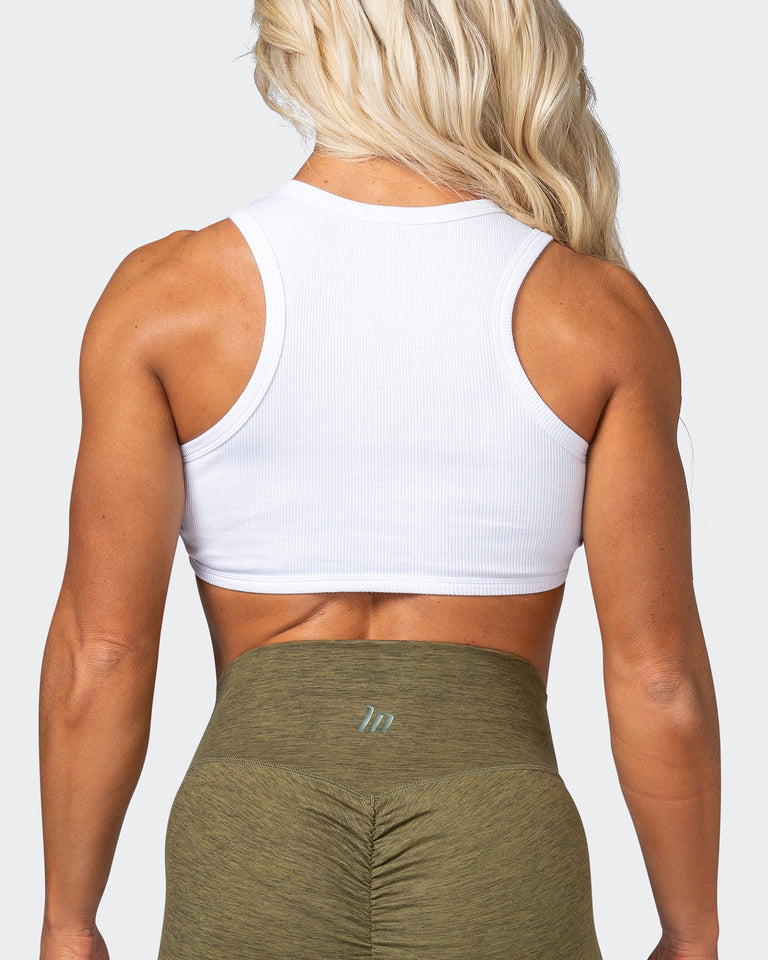 HBxMN Bliss Rib Cropped Tank - White-Singlets & Tanks-XXS-062202WHT-XXS-MNAPPRL15791-6-Muscle Nation