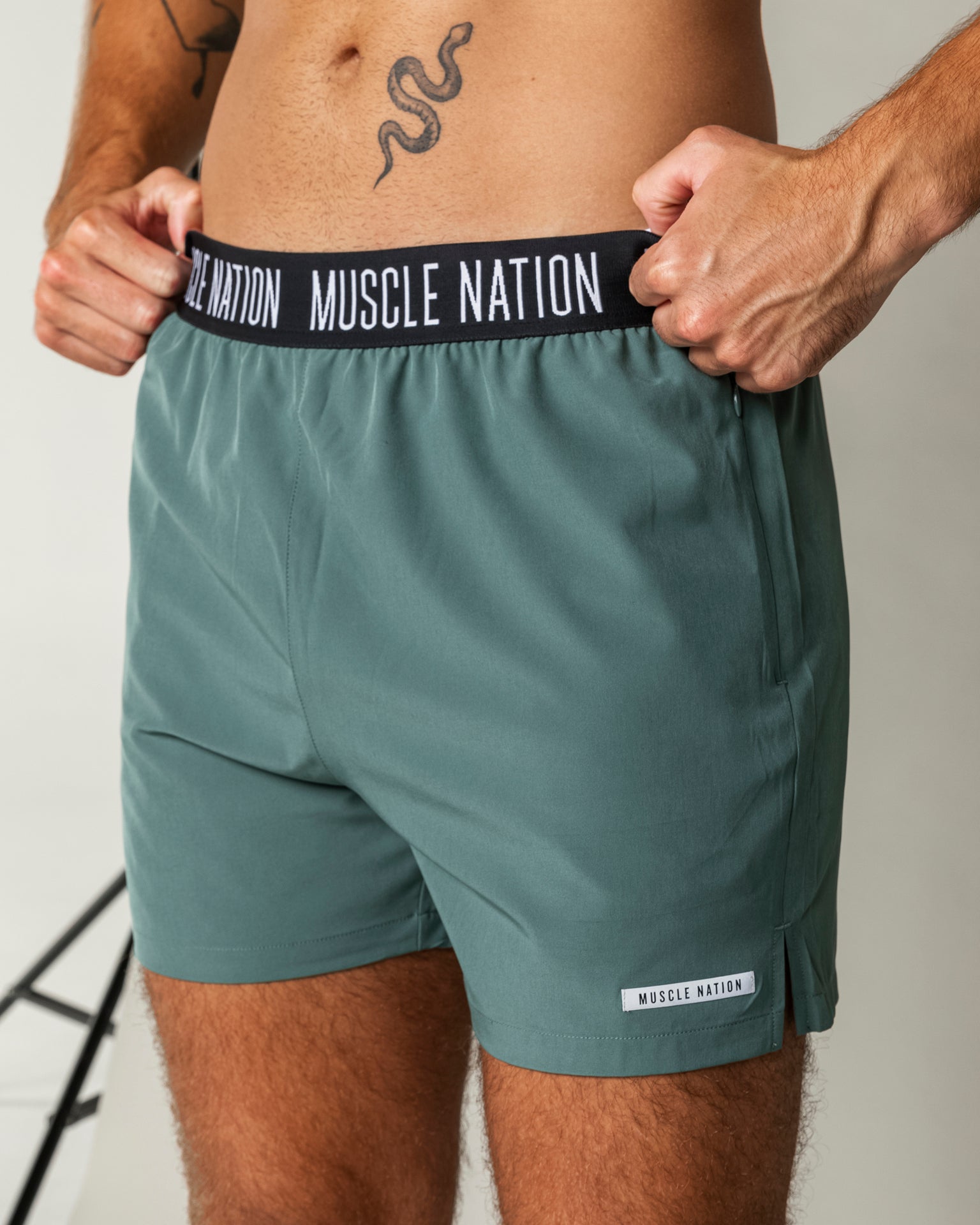 Level Up Training 4" Shorts - Olive Smoke-Shorts-S-032309OLVSMK-S-MNAPPRL21553-1-Muscle Nation