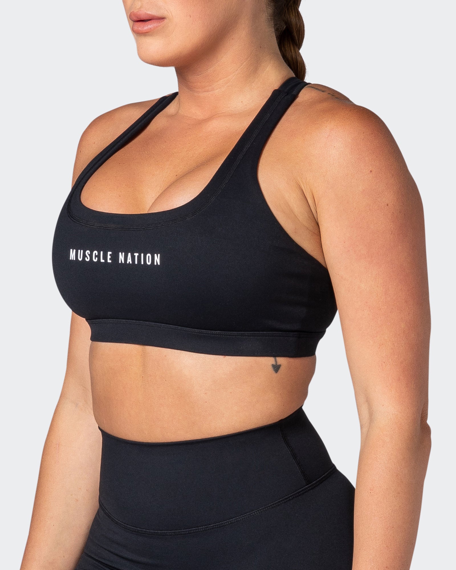 Deuce Bra - Black-Sports Bras-XS-082202BLK-XS-MNAPPRL17428-3-Muscle Nation