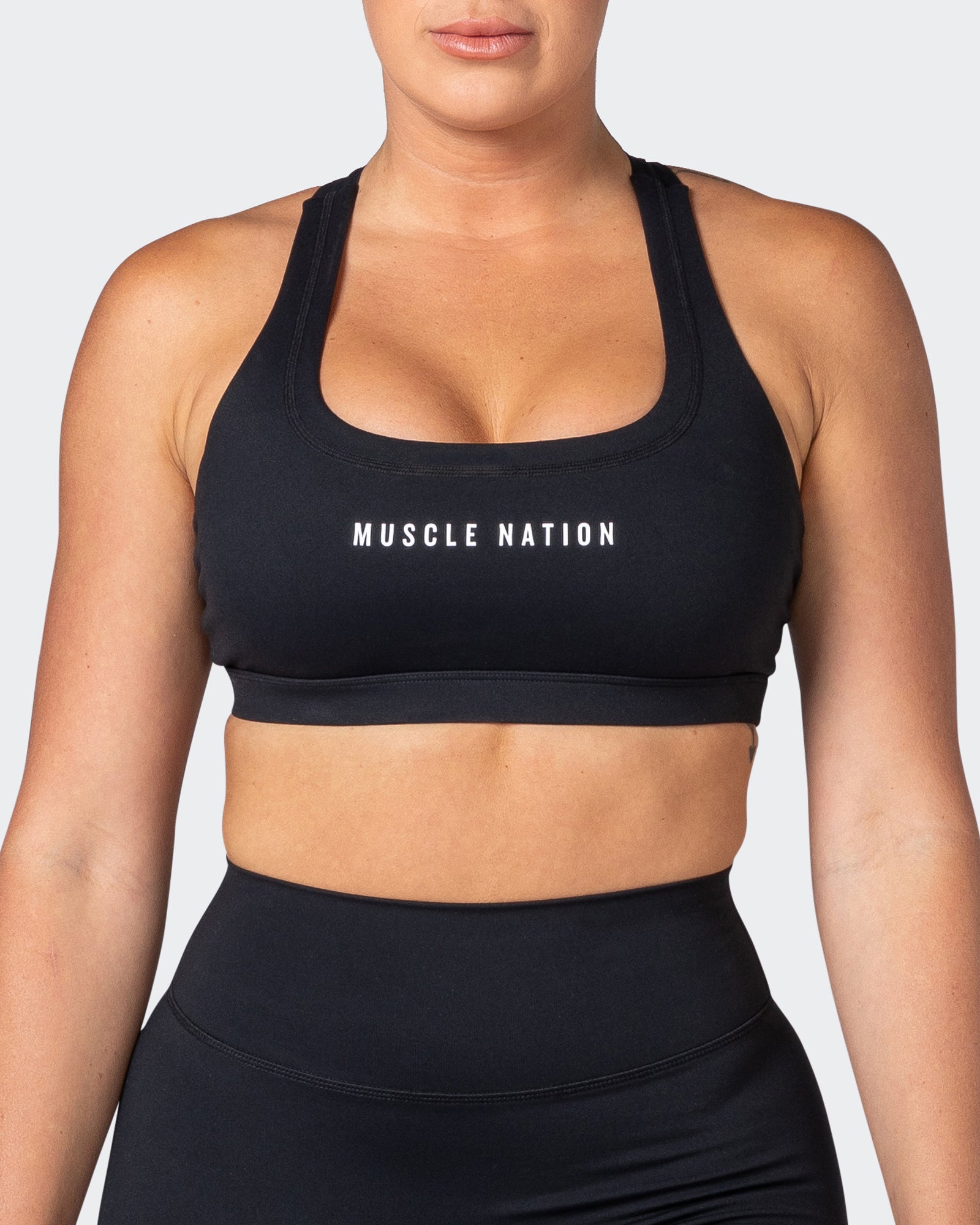 Deuce Bra - Black-Sports Bras-XS-082202BLK-XS-MNAPPRL17428-2-Muscle Nation
