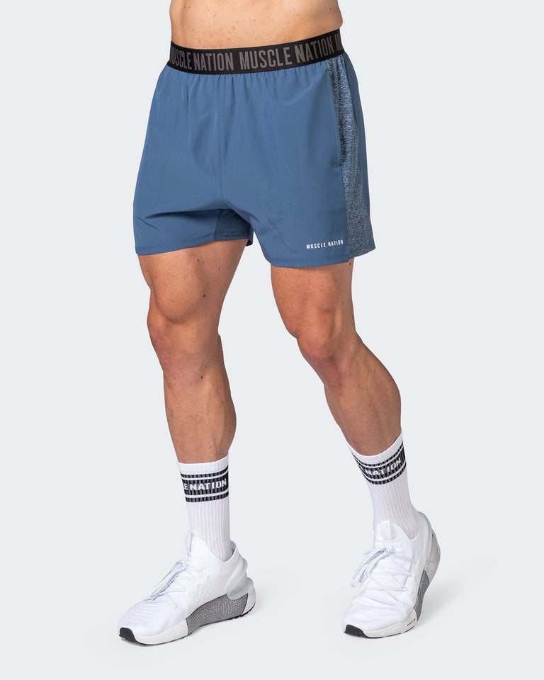 Reflective Training Shorts - Denim Blue-Shorts-S-082226DMNBLU-S-MNAPPRL17971-3-Muscle Nation