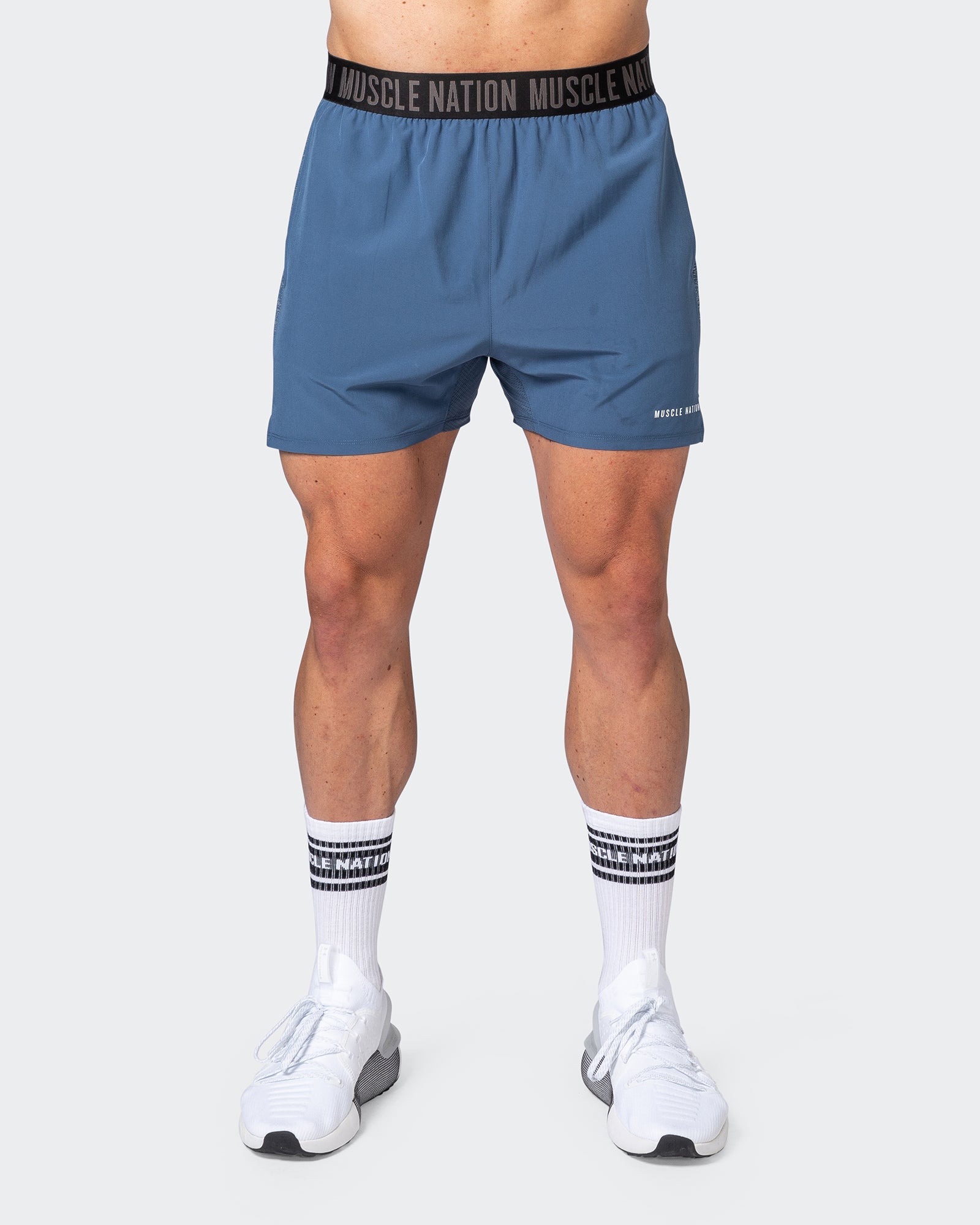 Reflective Training Shorts - Denim Blue-Shorts-S-082226DMNBLU-S-MNAPPRL17971-2-Muscle Nation