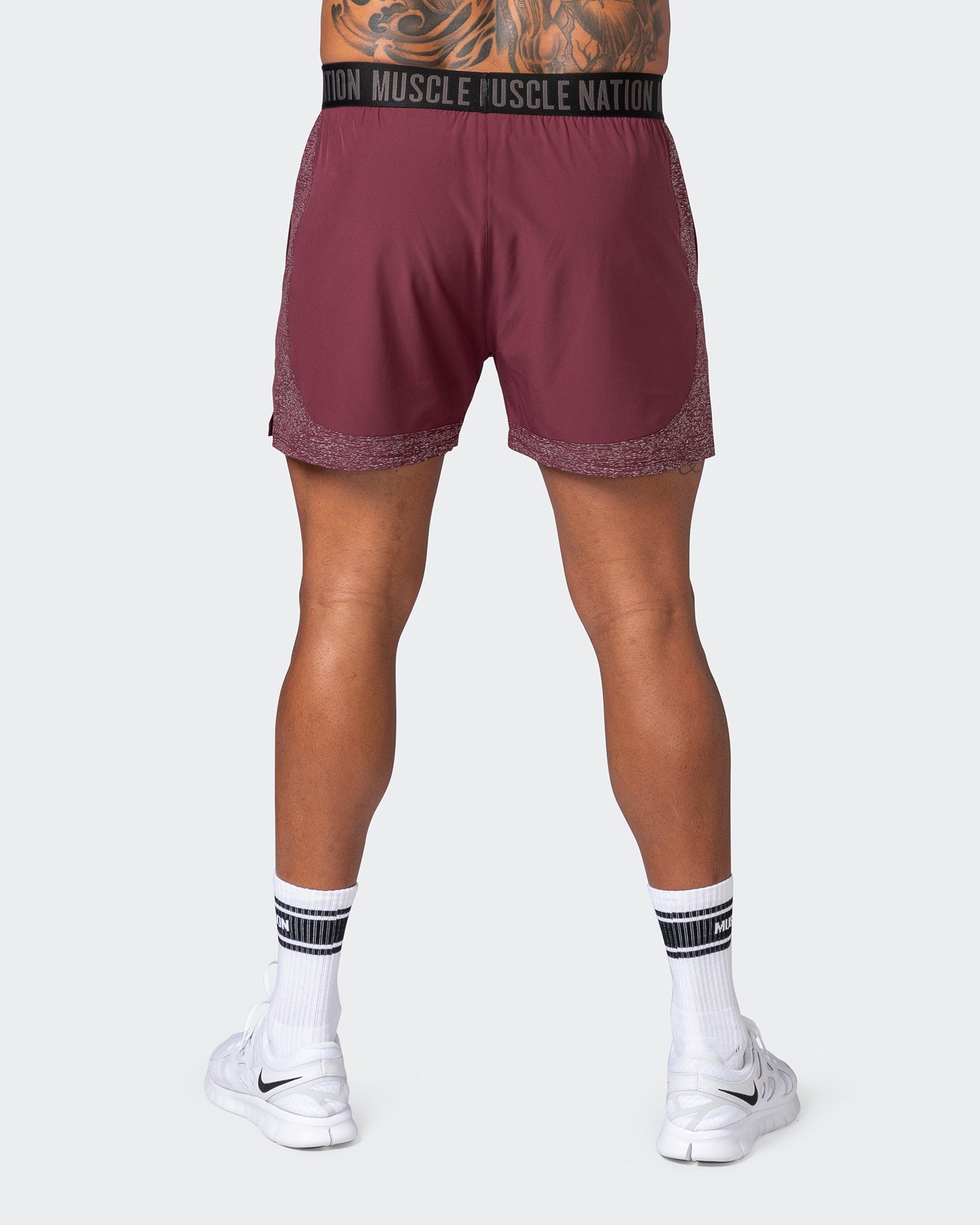 Reflective Training Shorts - Wine-Shorts-S-082226WINE-S-MNAPPRL17977-6-Muscle Nation