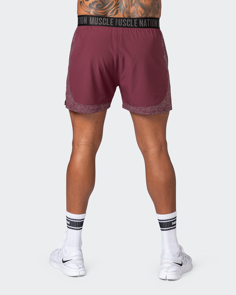 Reflective Training Shorts - Wine-Shorts-S-082226WINE-S-MNAPPRL17977-6-Muscle Nation
