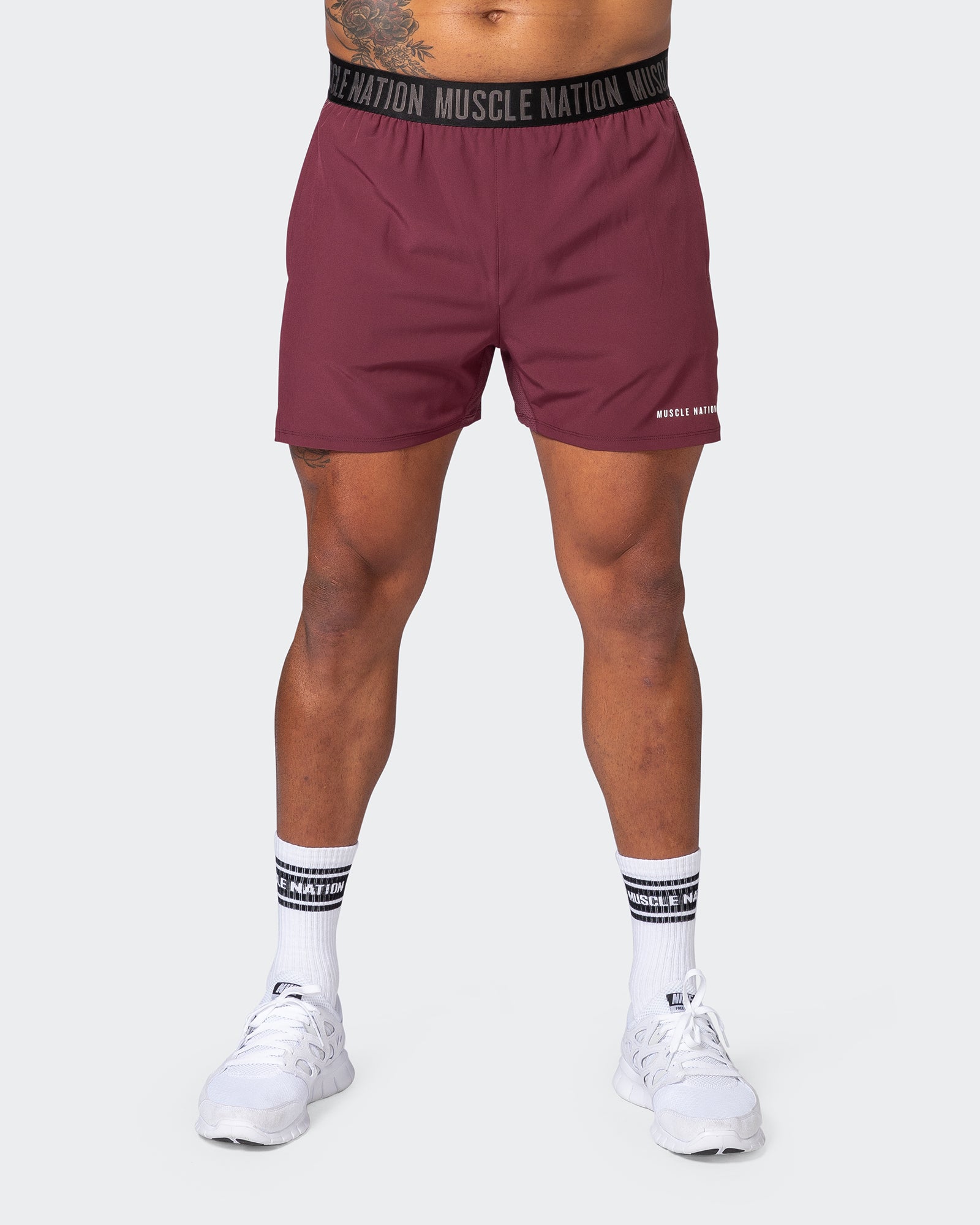 Reflective Training Shorts - Wine-Shorts-S-082226WINE-S-MNAPPRL17977-2-Muscle Nation