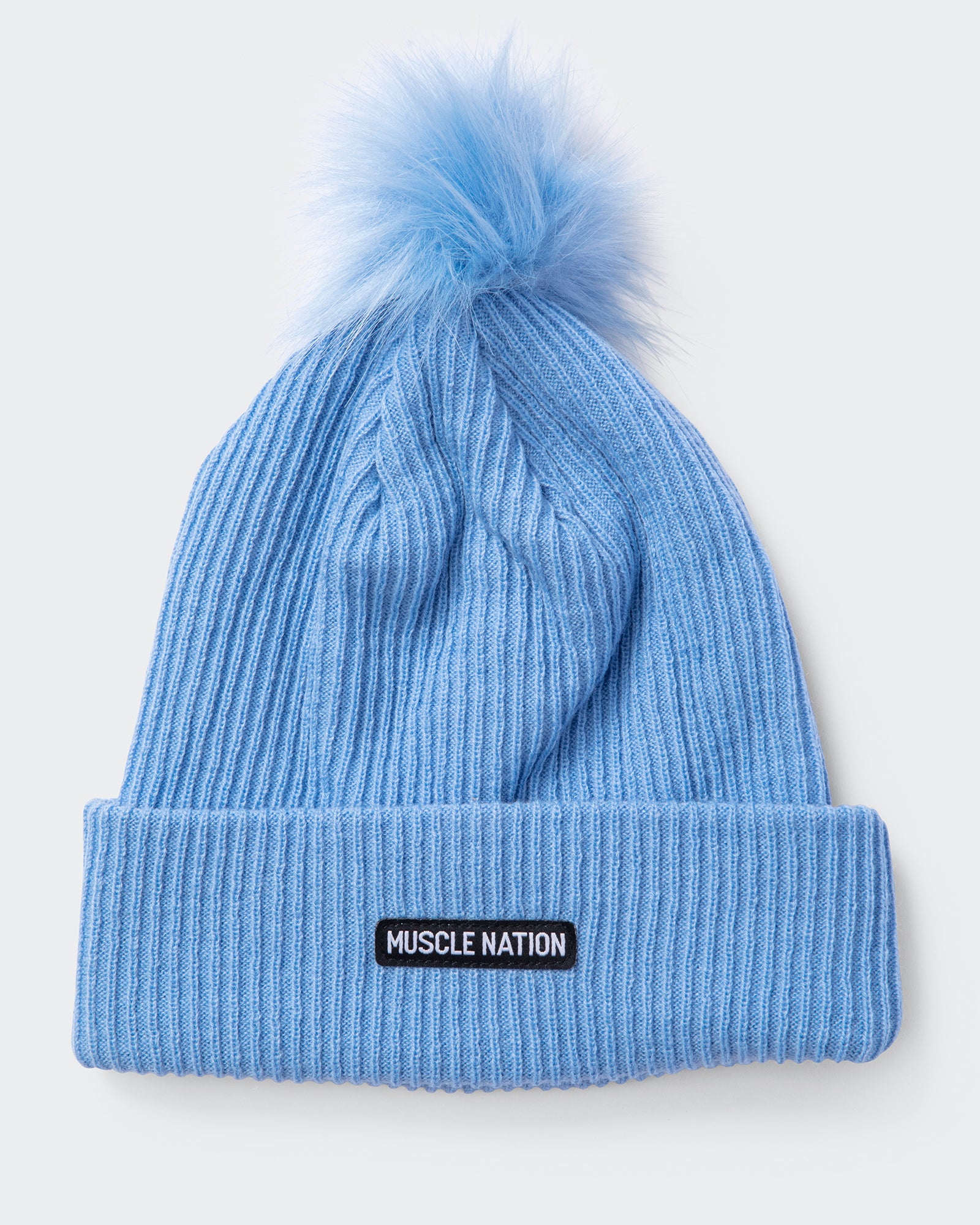 Pompom Beanie-Headwear-Periwinkle-AC042393PWNKL-ONE-MNAPPRL26472-6-Muscle Nation