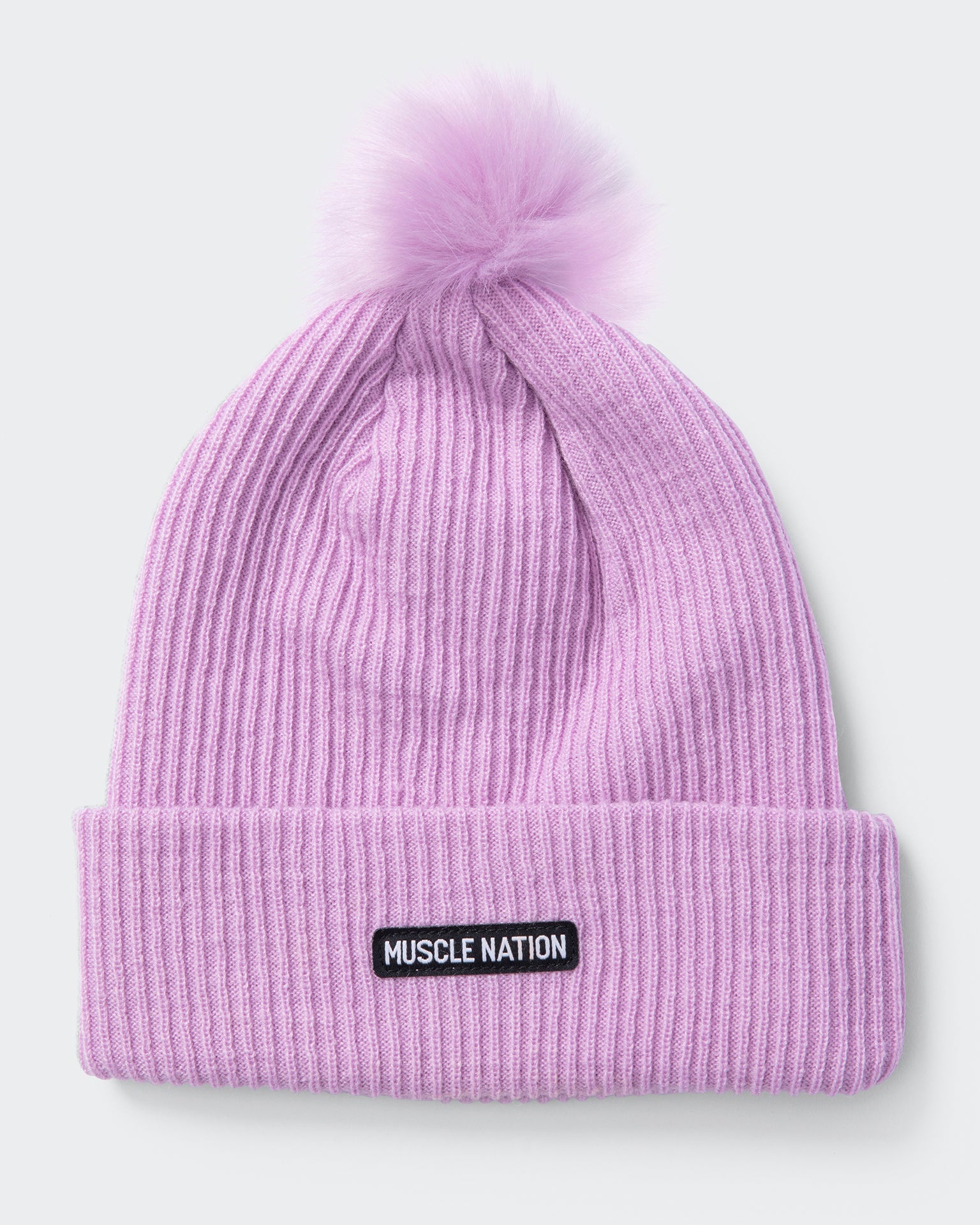 Pompom Beanie-Headwear-Lilac-AC042393LILAC-ONE-MNAPPRL26471-3-Muscle Nation