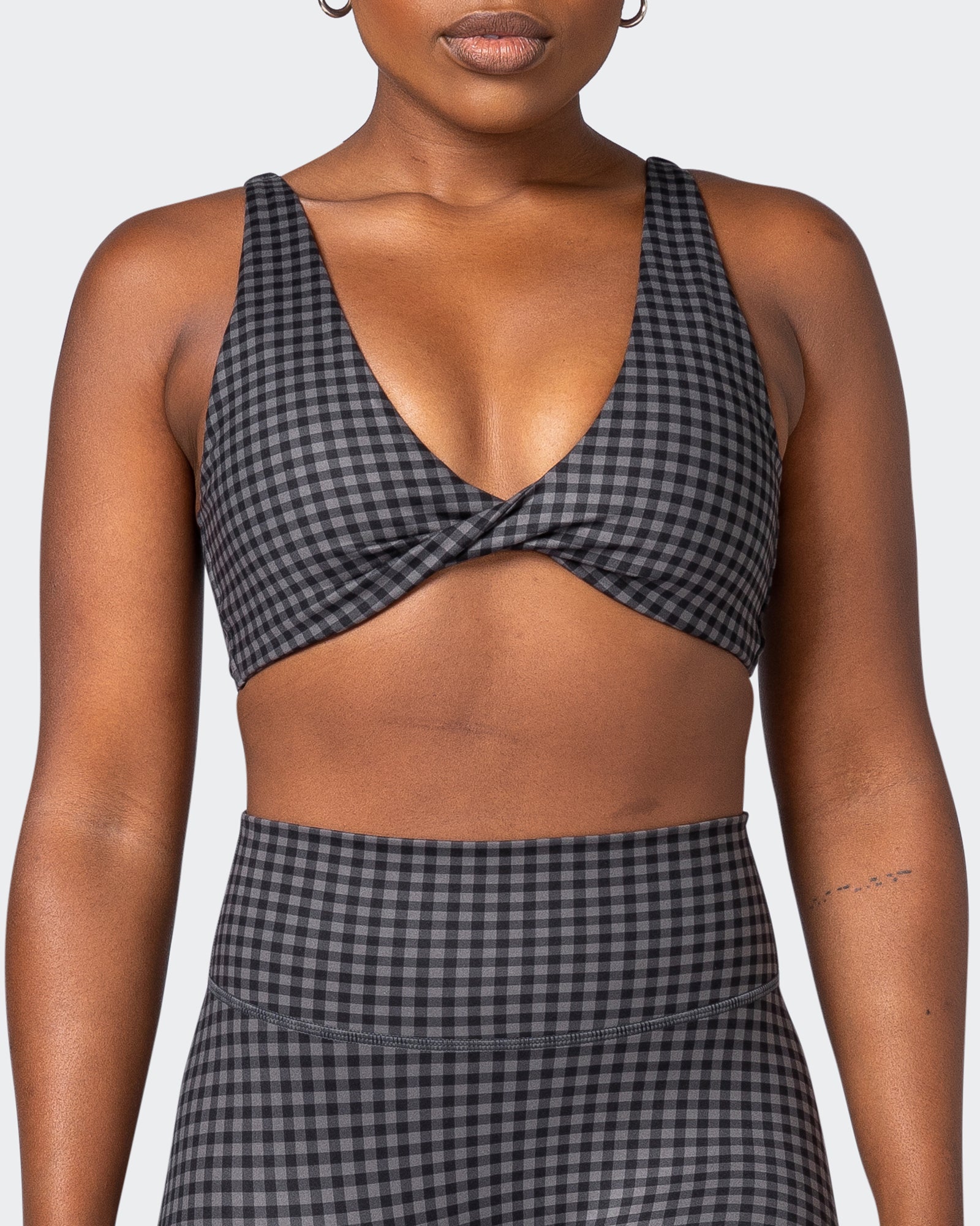 Demi Bralette - Monochrome Check Print-Bralettes-XS-092204MONCHPR-XS-MNAPPRL20796-2-Muscle Nation