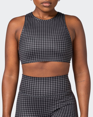 All Rounder Bra - Monochrome Check Print-Sports Bras-XS-092207MONCHPR-XS-MNAPPRL20908-2-Muscle Nation