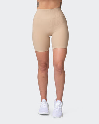 Zero Rise Rib Bike Shorts - Brown Sugar-Shorts-XXS-042204BRSUG-XXS-MNAPPRL14438-2-Muscle Nation