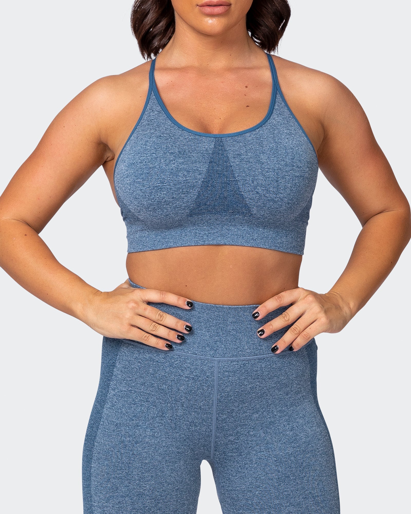 All Day Strap Seamless Bra - Navy Marl-Sports Bras-XS-MNAPPRL9210-MNAPPRL9210-10-Muscle Nation