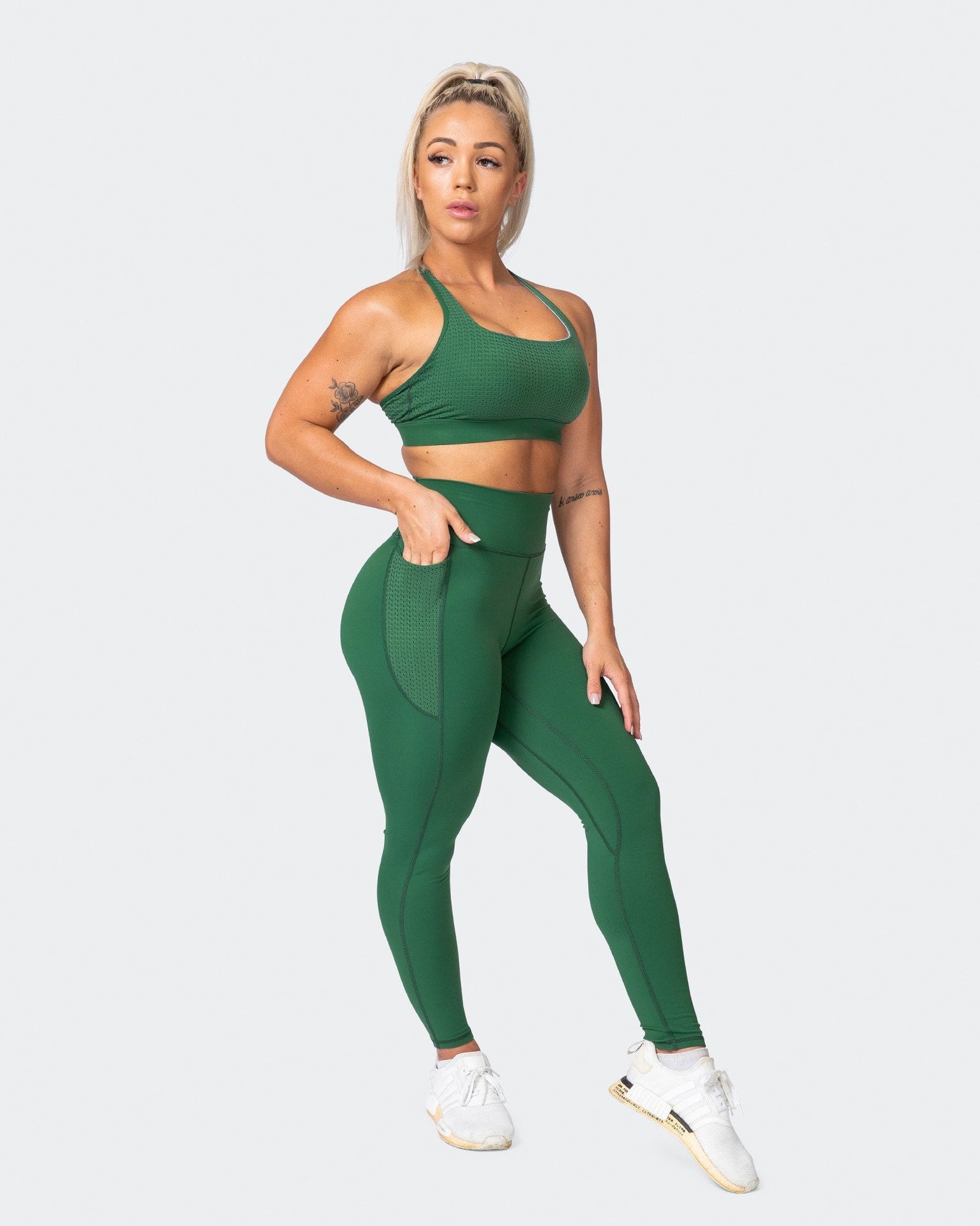 AMRAP Ankle Length Leggings - Fir Green-Leggings-XXS-MNAPPRL9876-MNAPPRL9876-4-Muscle Nation