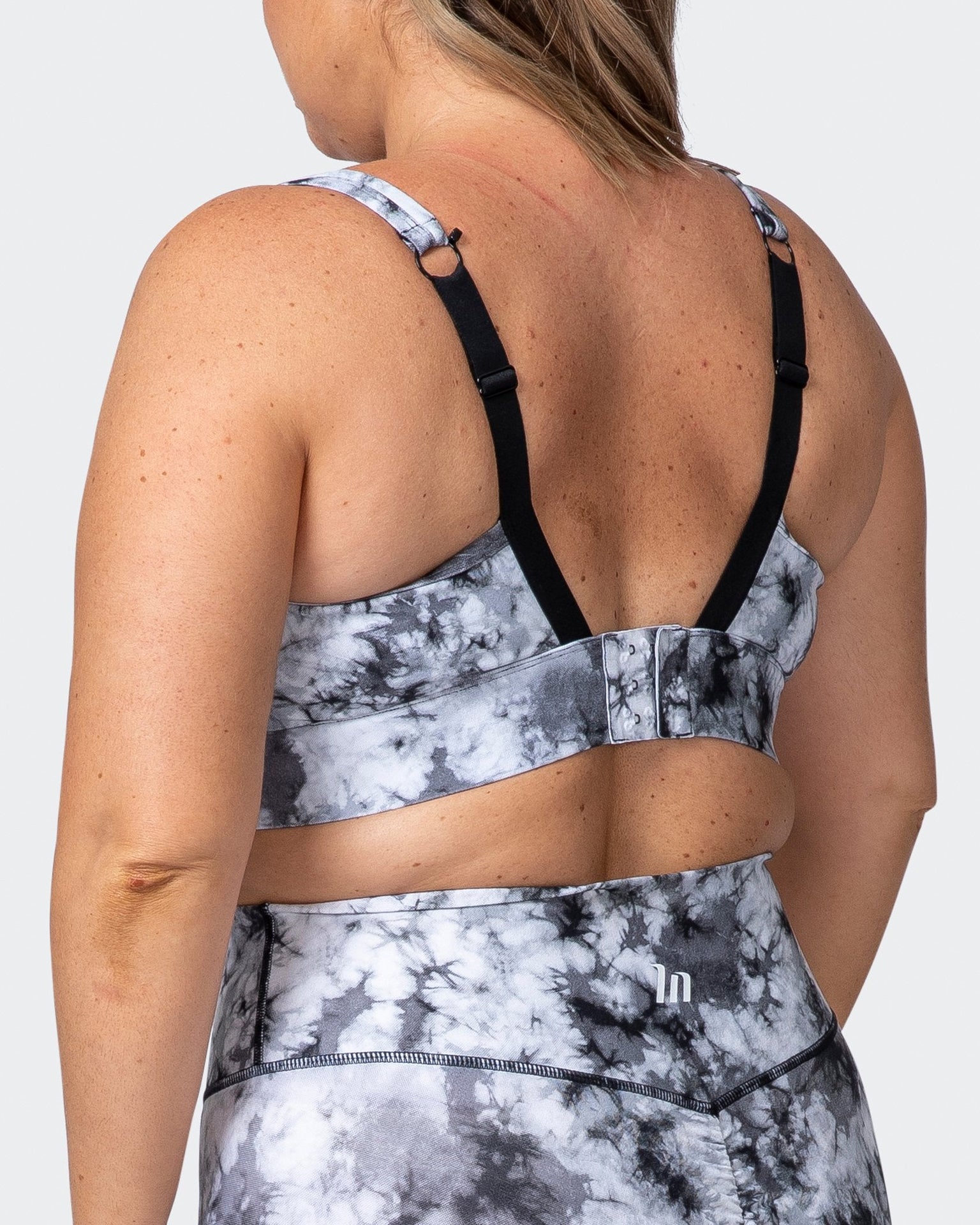 Brace Yourself Bra - Grey Black Tie Dye Print-Sports Bras-XS-112109GBTIE-XS-MNAPPRL11962-8-Muscle Nation