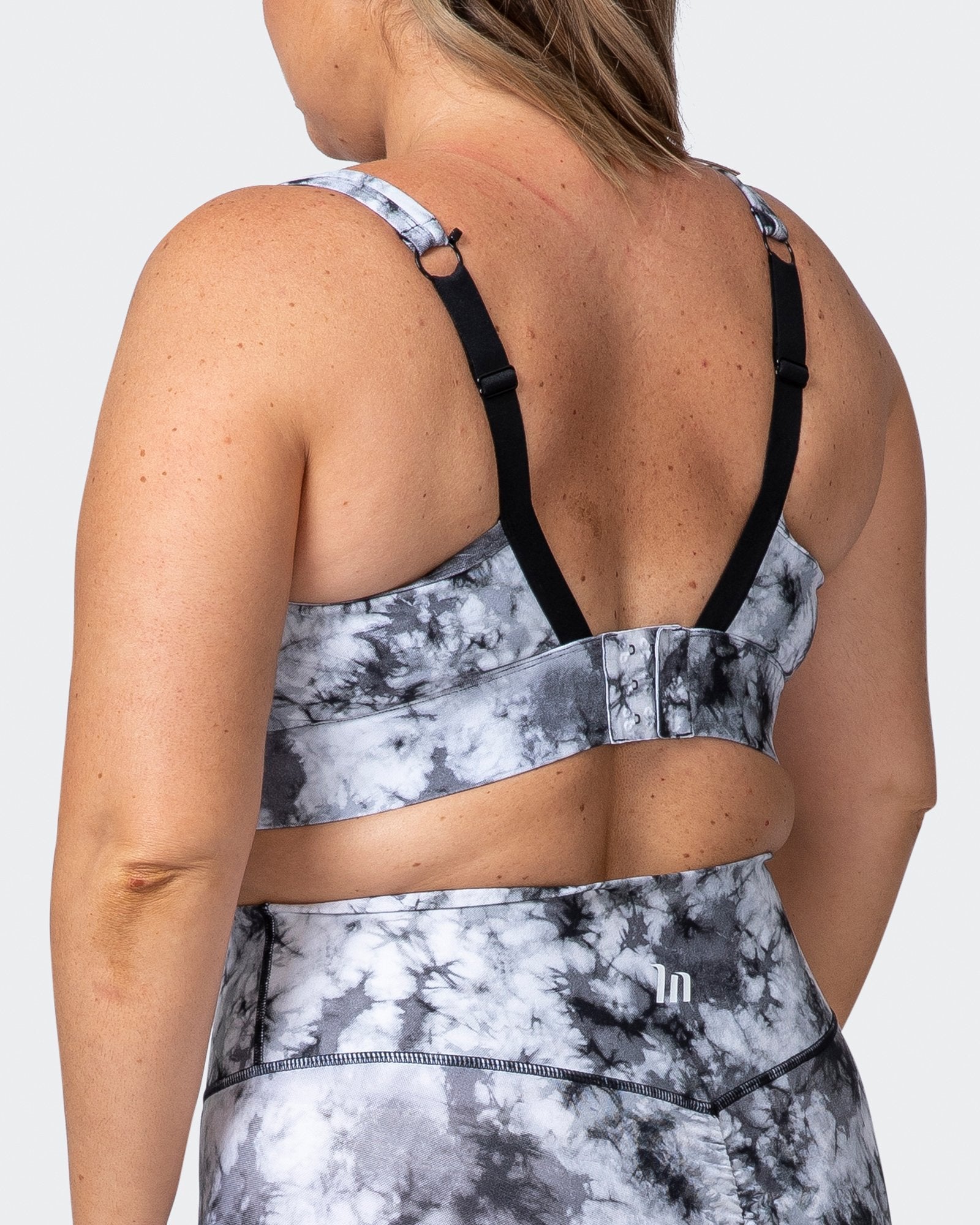 Brace Yourself Bra - Grey Black Tie Dye Print-Sports Bras-XS-112109GBTIE-XS-MNAPPRL11962-8-Muscle Nation