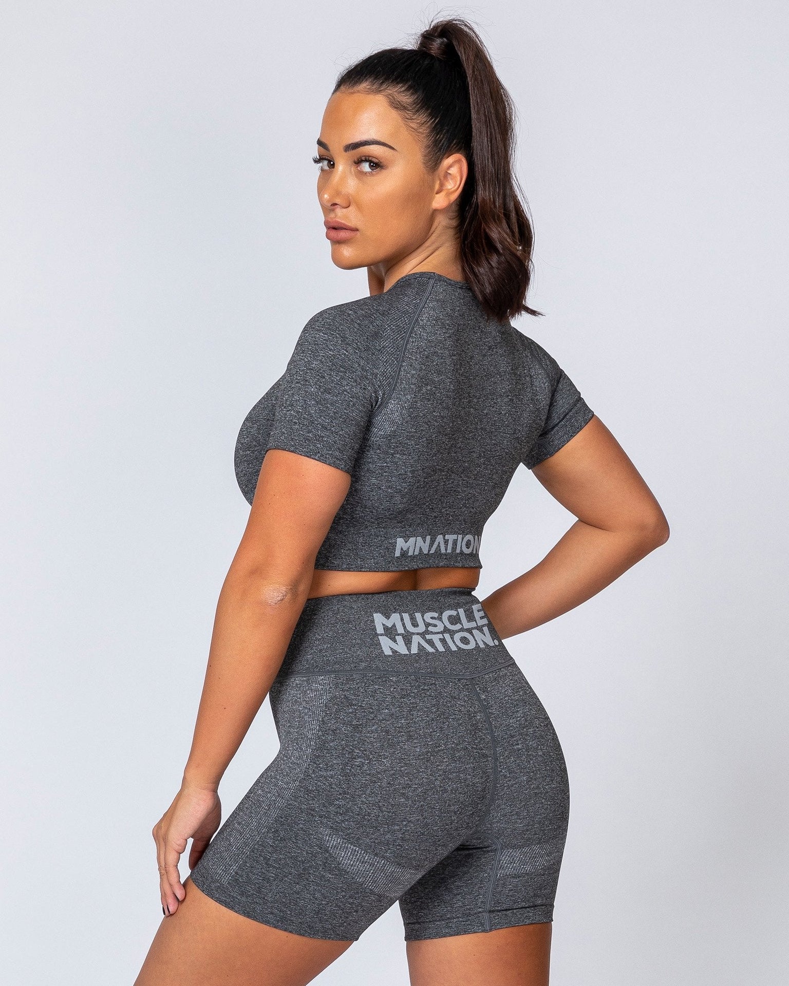 Classic Seamless Tee - Charcoal Marl-Tops-XS-MNAPPRL9282-MNAPPRL9282-2-Muscle Nation