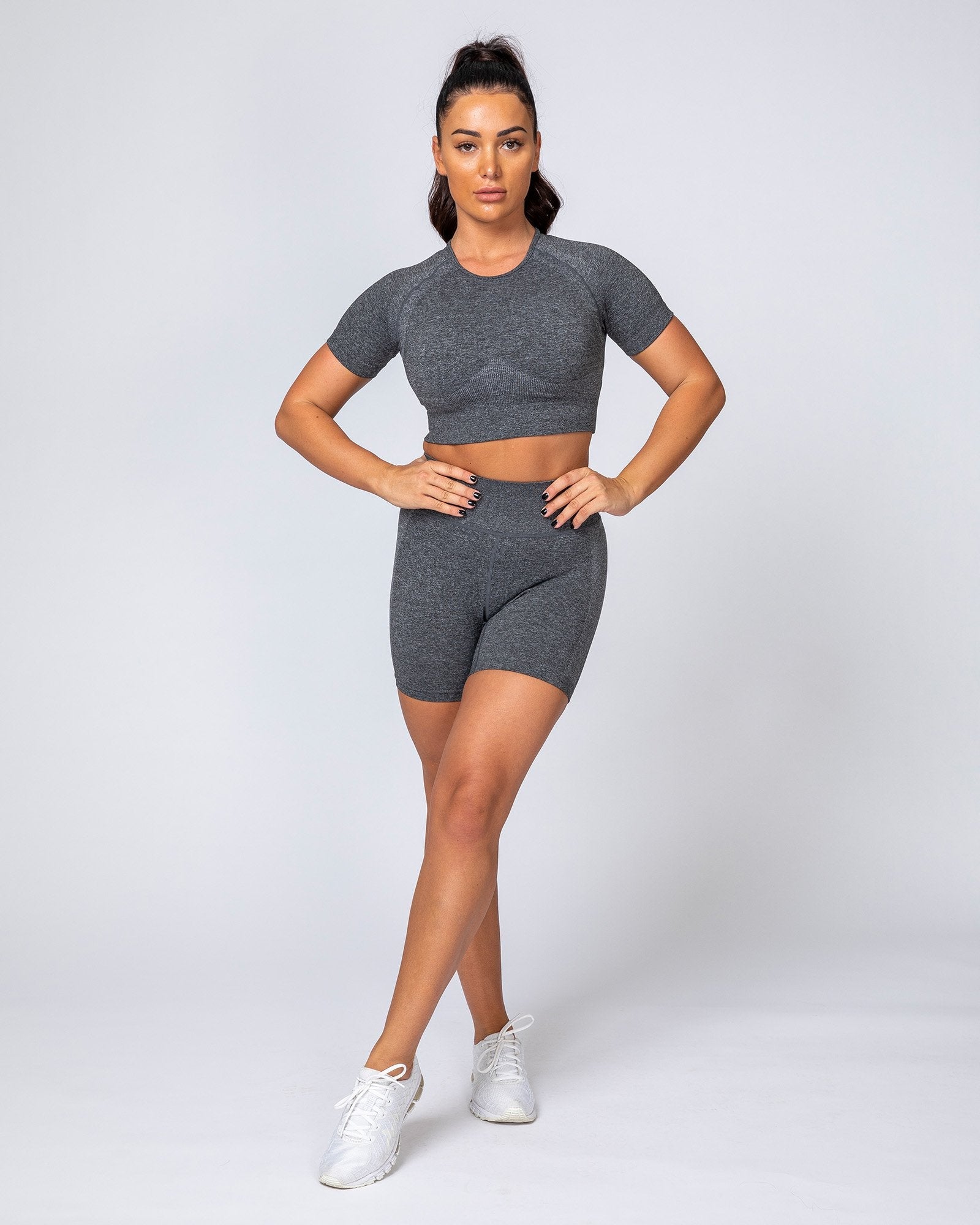 Classic Seamless Tee - Charcoal Marl-Tops-XS-MNAPPRL9282-MNAPPRL9282-5-Muscle Nation