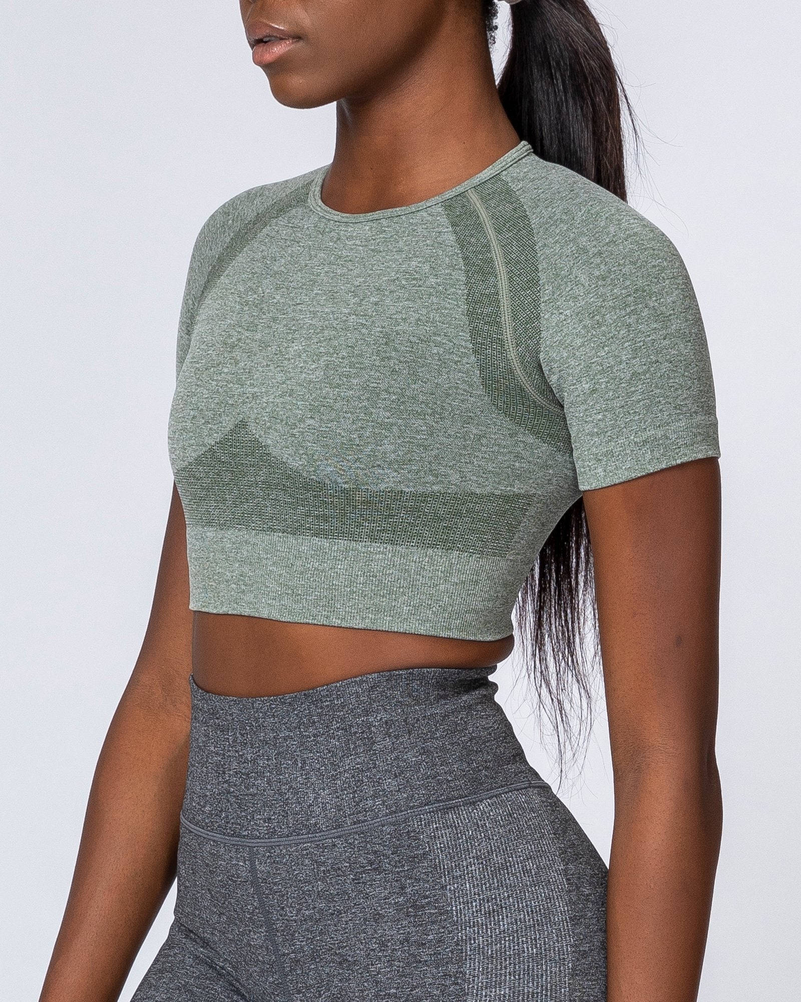 Classic Seamless Tee - Khaki Marl-Tops-XS-MNAPPRL9294-MNAPPRL9294-10-Muscle Nation